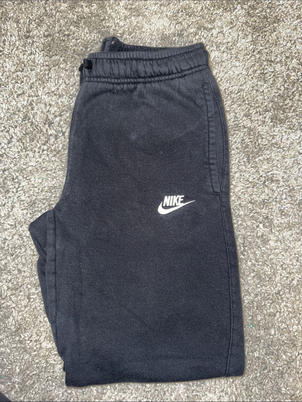 Nike Black Jogger Sweatpants with White Swoosh
